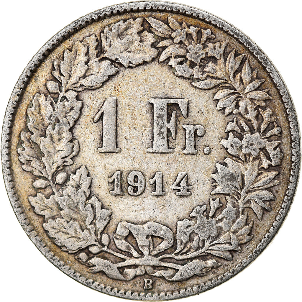Coin, Switzerland, Franc, 1914, Bern, VF(30-35), Silver, KM:24