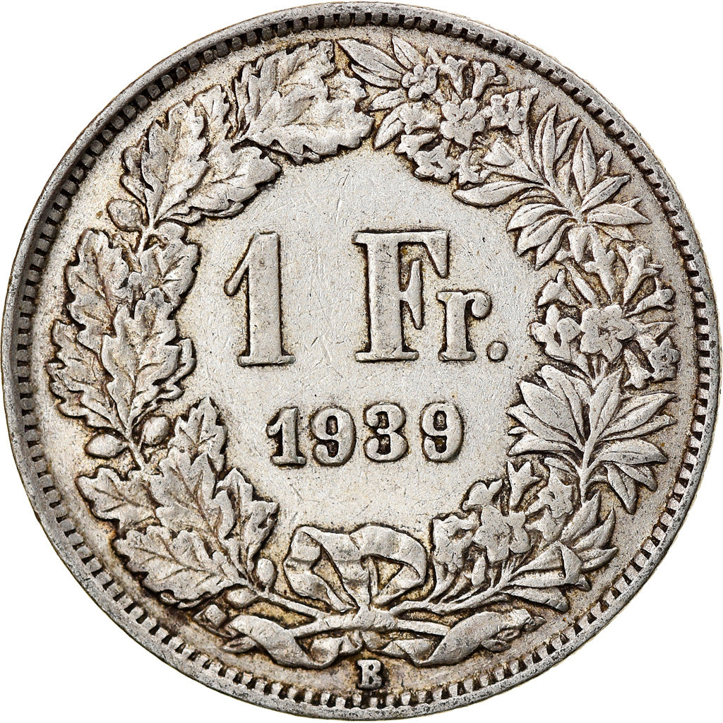 Moeda, Suíça, Franc, 1939, Bern, EF(40-45), Prata, KM:24