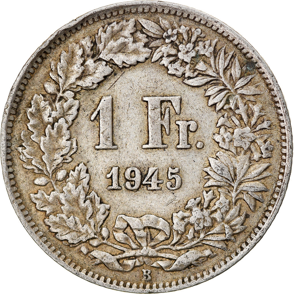 Coin, Switzerland, Franc, 1945, Bern, VF(30-35), Silver, KM:24
