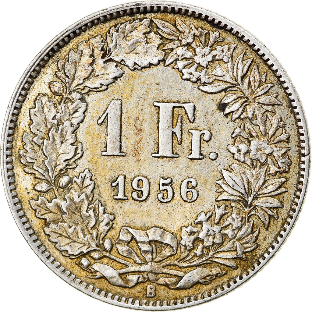 Coin, Switzerland, Franc, 1956, Bern, VF(30-35), Silver, KM:24