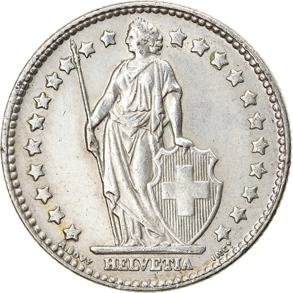 Moeda, Suíça, Franc, 1961, Bern, EF(40-45), Prata, KM:24