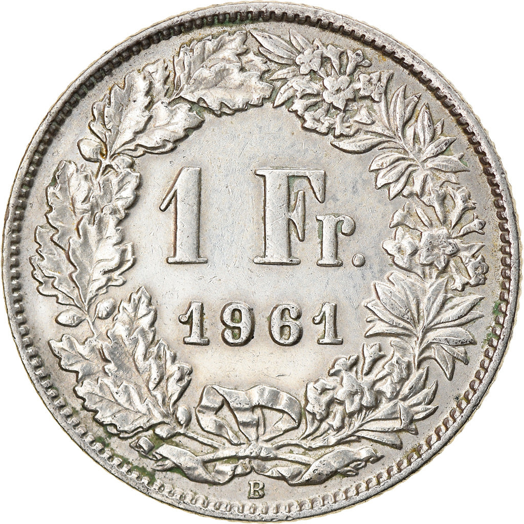 Moeda, Suíça, Franc, 1961, Bern, EF(40-45), Prata, KM:24