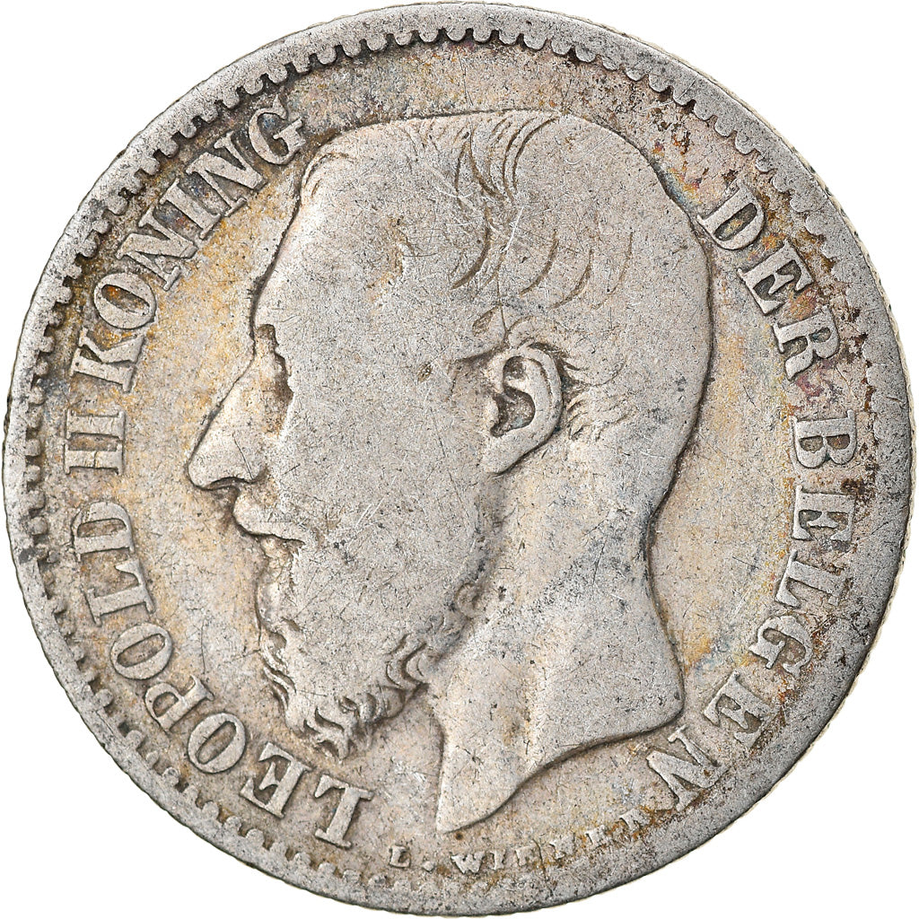 Coin, Belgium, Leopold II, Franc, 1887, F(12-15), Silver, KM:29.1