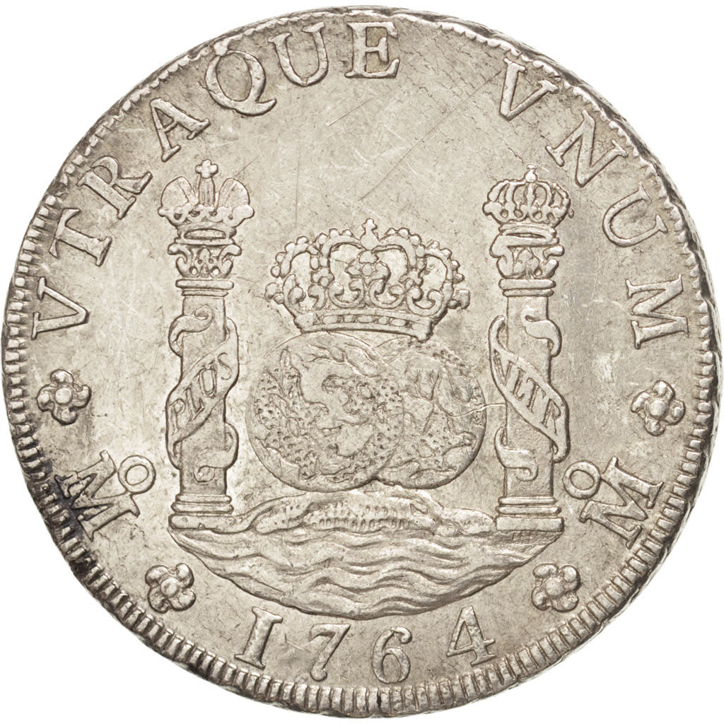 MEXICO, 8 Reales, 1764, Mexico City, KM #105, AU(50-53), Silver, 27.10