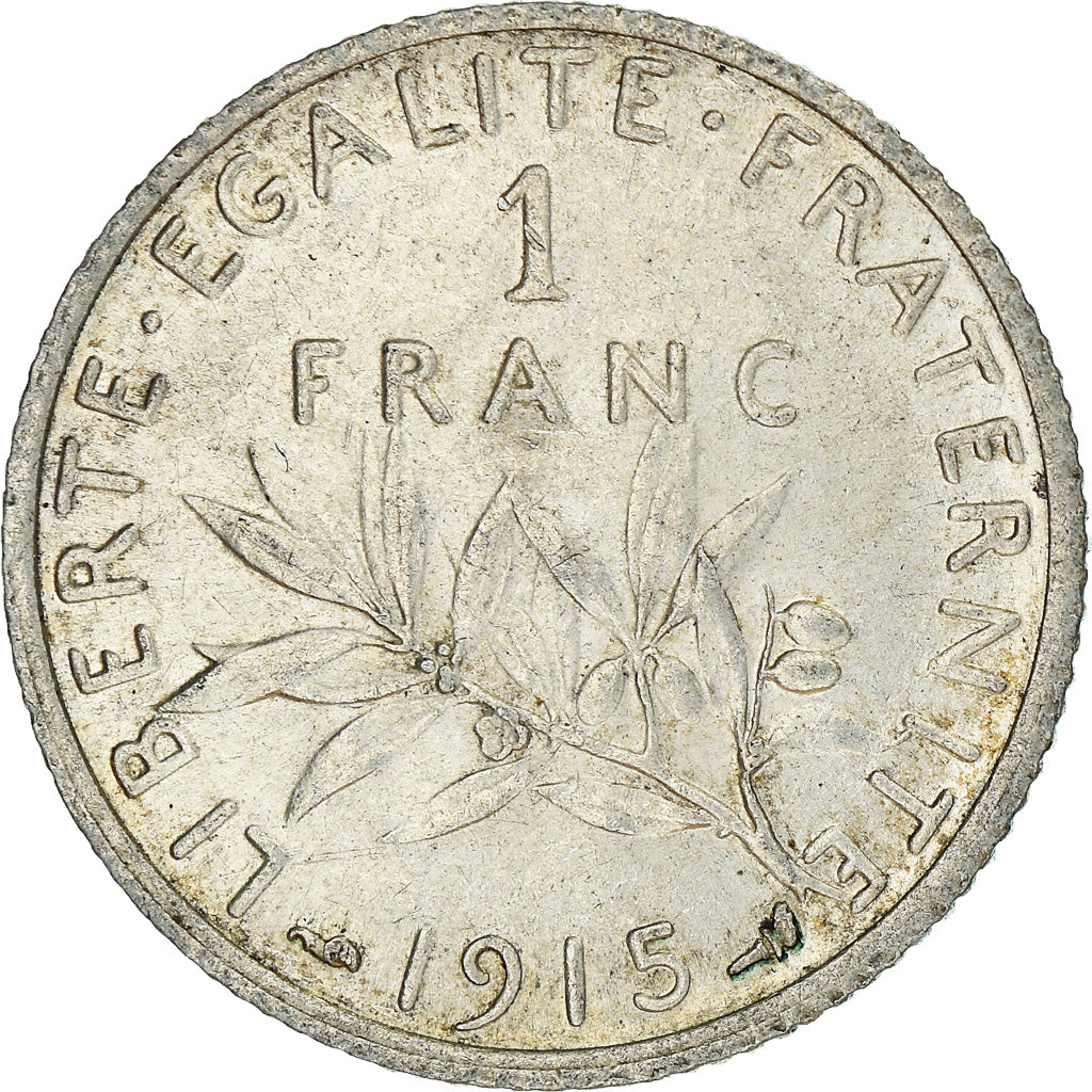 Coin, France, Semeuse, Franc, 1915, Paris, AU(50-53), Silver, KM:844.1