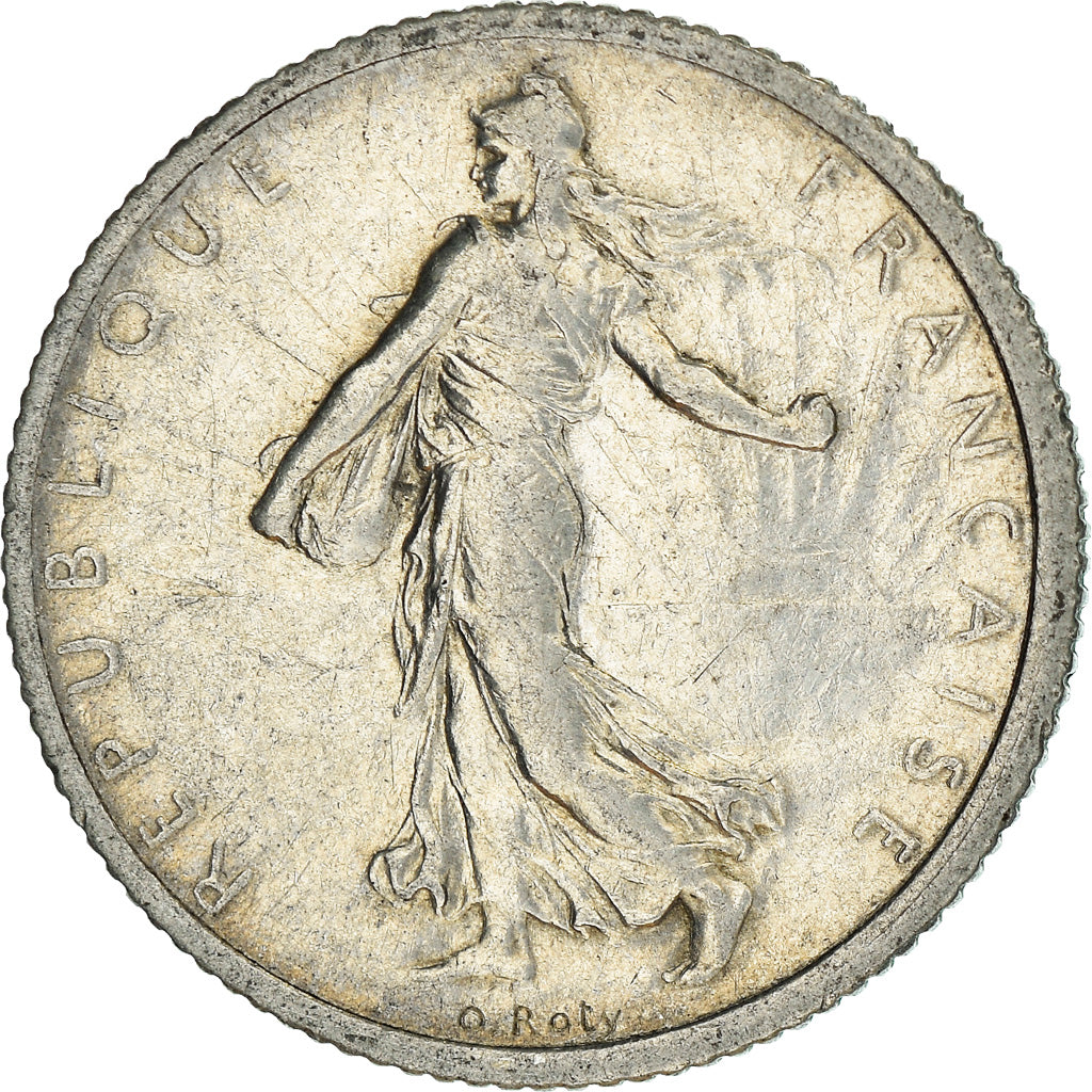 Moneta, Francia, Semeuse, Franc, 1917, Paris, BB, Argento, KM:844.1, Gadoury:467