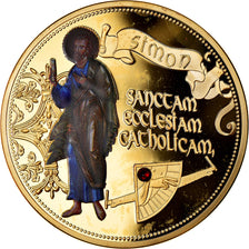 France, Medal, Les 12 Apôtres - Simon, MS(65-70), Copper Gilt
