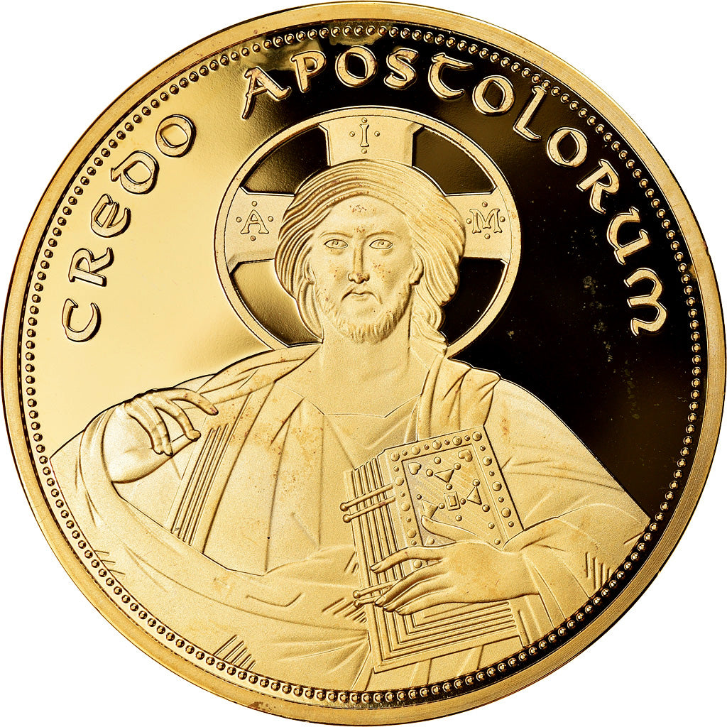 France, Medal, Les 12 Apôtres - Simon, MS(65-70), Copper Gilt