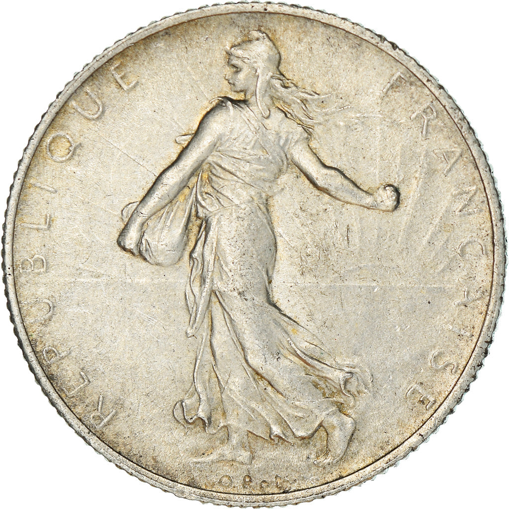 Coin, France, Semeuse, 2 Francs, 1916, Paris, AU(50-53), Silver, KM:845.1