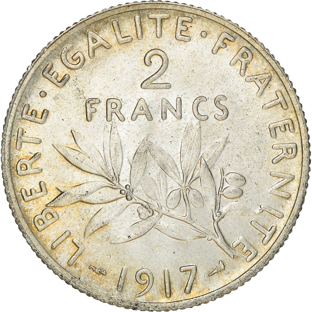 Monnaie, France, Semeuse, 2 Francs, 1917, Paris, SUP+, Argent, Gadoury:532