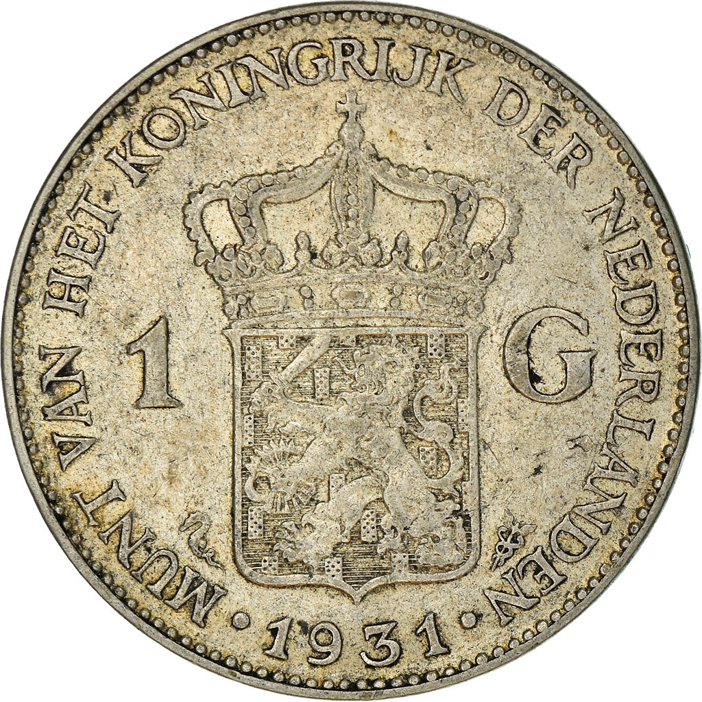 Coin, Netherlands, Wilhelmina I, Gulden, 1931, EF(40-45), Silver, KM:161.1