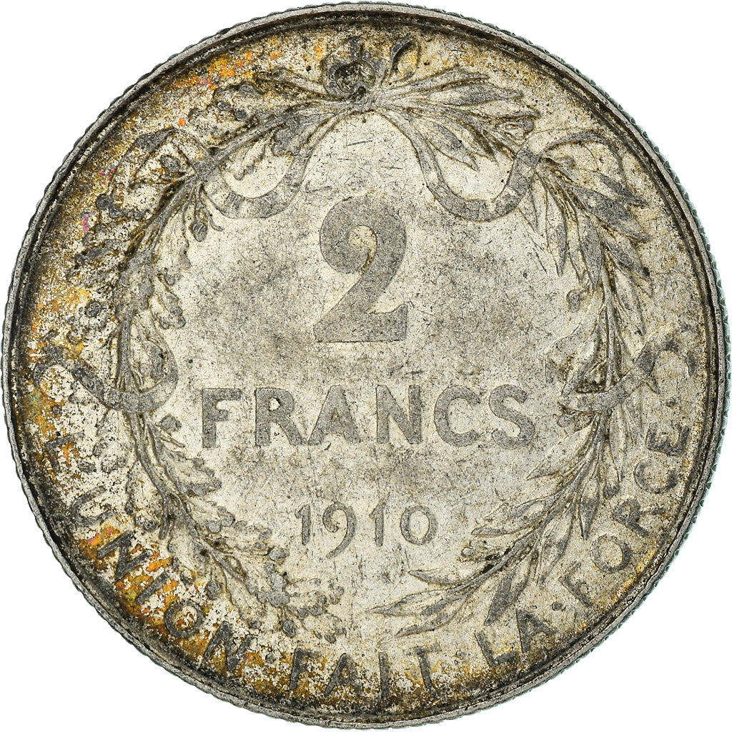 Munten, België, 2 Francs, 2 Frank, 1910, ZF, Zilver, KM:74