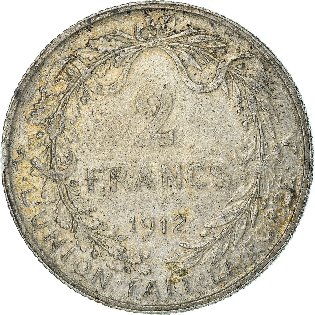 Coin, Belgium, Albert I, 2 Francs, 2 Frank, 1912, EF(40-45), Silver, KM:74