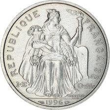 Coin, New Caledonia, 5 Francs, 1996, Paris, AU(55-58), Aluminum