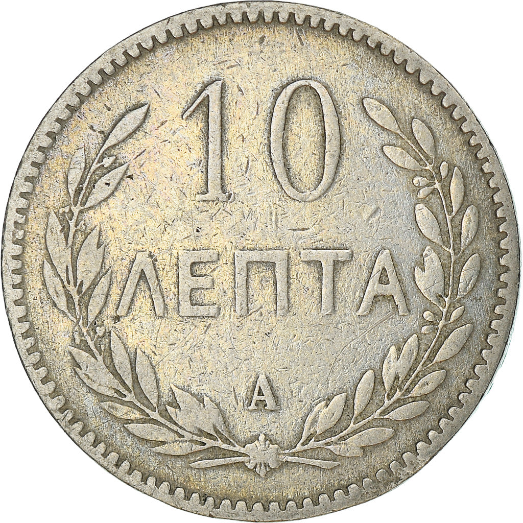 Monnaie, Crete, Prince George, 10 Lepta, 1900, Paris, TB+, Copper-nickel, KM:4.1