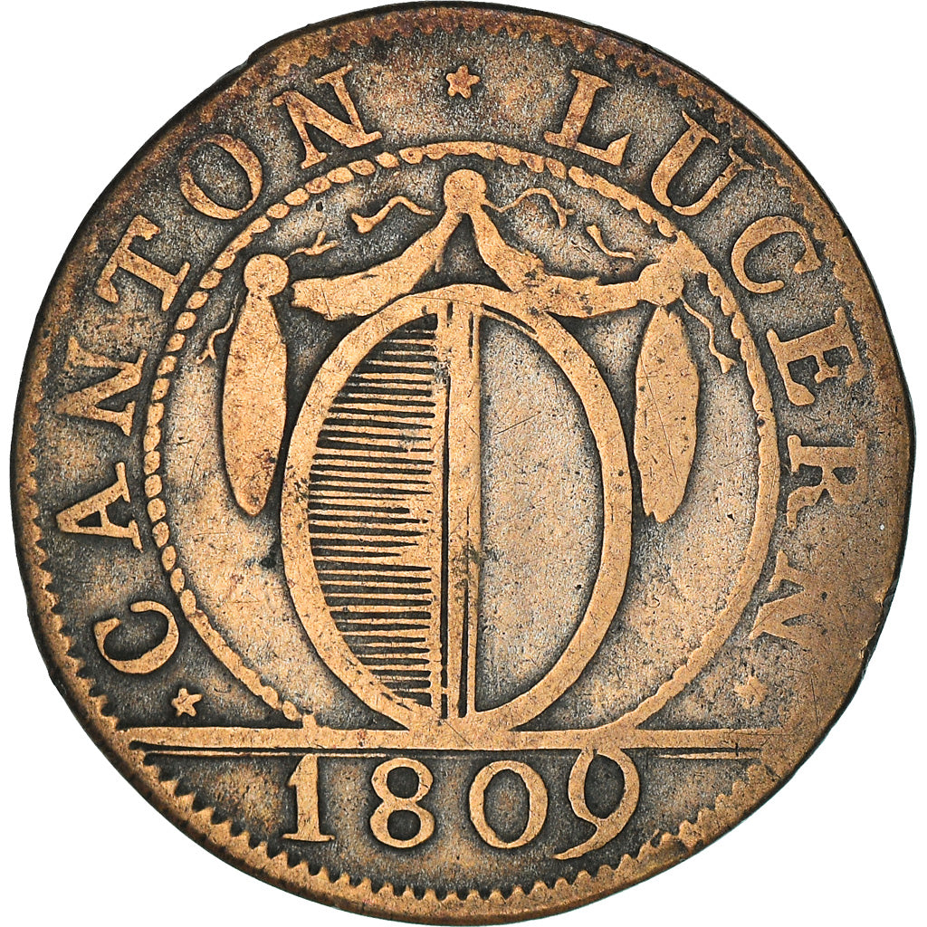 Moneta, CANTONI SVIZZERI, LUZERN, Batzen-10 Rappen, 1809, Bern, MB+, Biglione