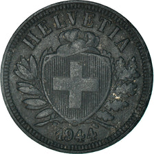 Coin, Switzerland, 2 Rappen, 1944, Bern, AU(50-53), Zinc, KM:4.2b