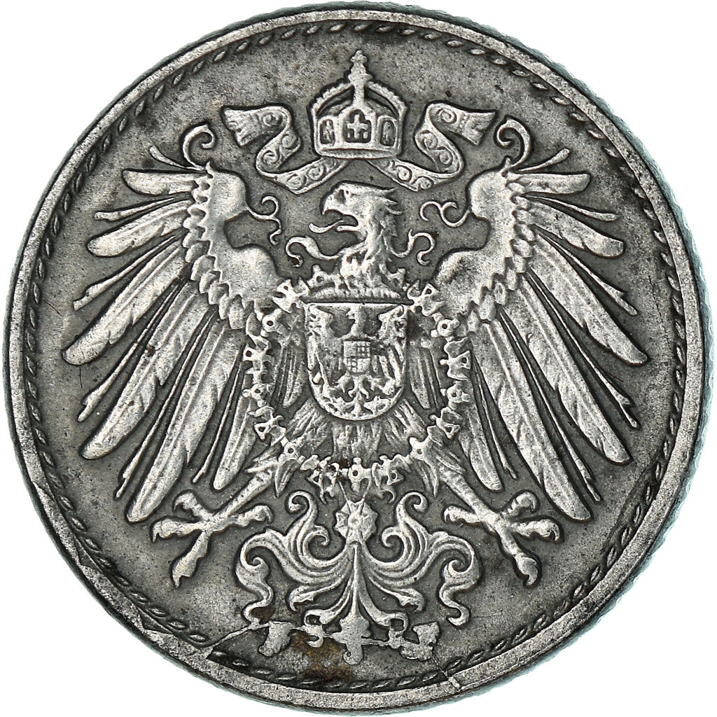 Coin, GERMANY - EMPIRE, 5 Pfennig, 1920, Stuttgart, AU(50-53), Iron, KM:19