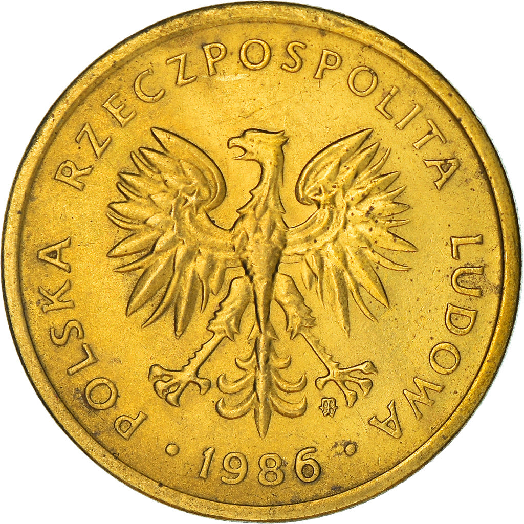 Moeda, Polónia, 2 Zlote, 1986, Warsaw, AU(50-53), Latão, KM:80.2