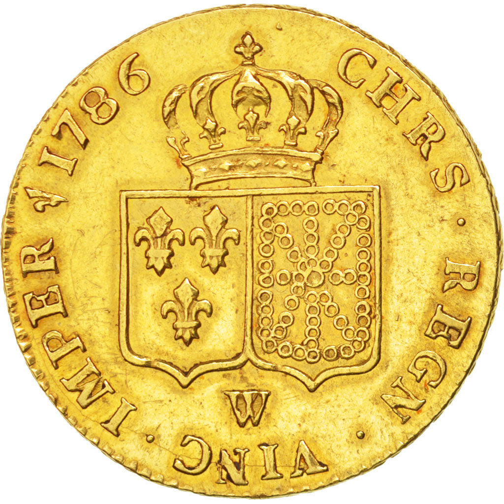 FRANCE, Double louis d'or à la tête nue, 2 Louis D'or, 1786, Lille, KM #592.15, 
