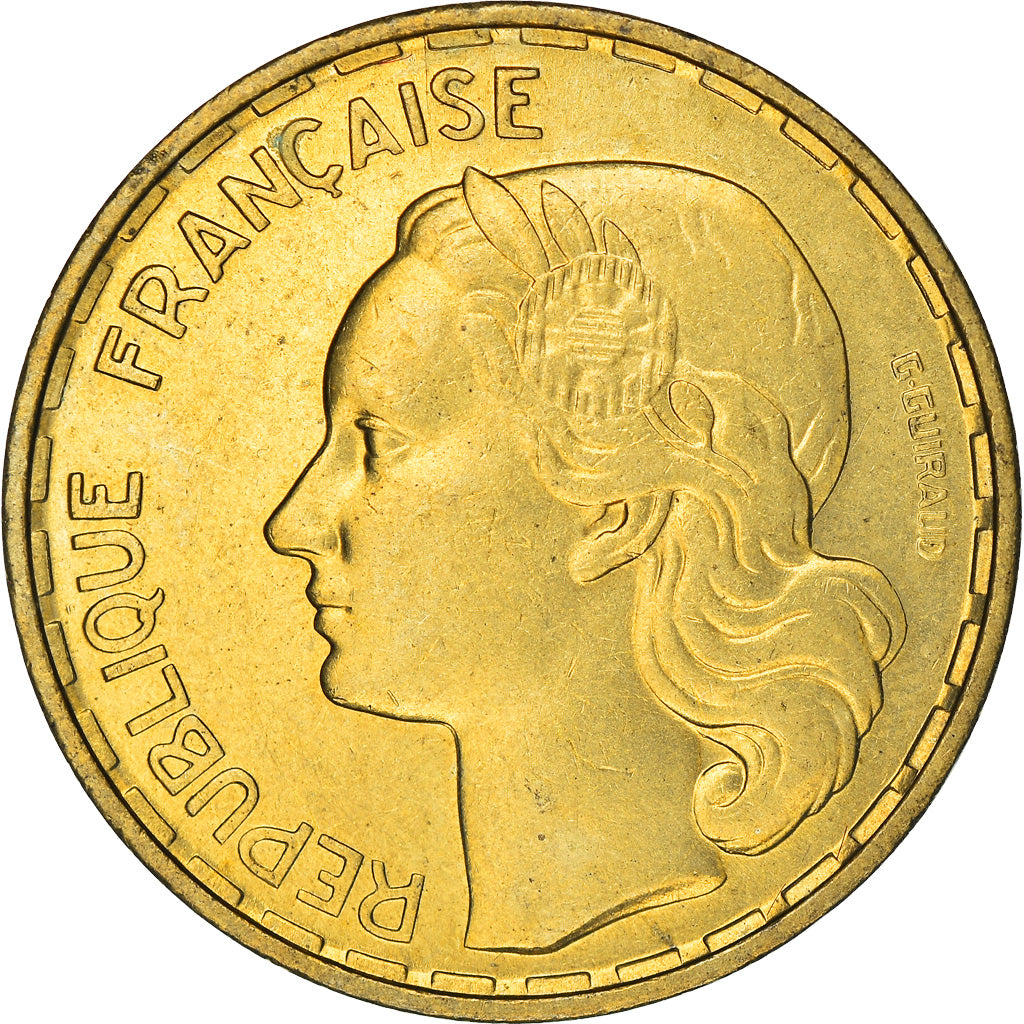 Moeda, França, Guiraud, 50 Francs, 1951, Paris, AU(50-53), Alumínio-Bronze