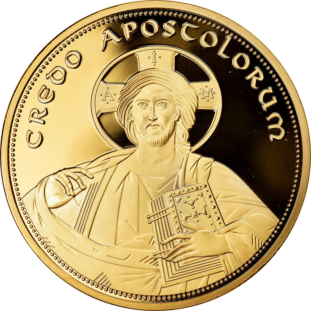 France, Medal, Les 12 Apôtres - Matthias, MS(65-70), Copper Gilt