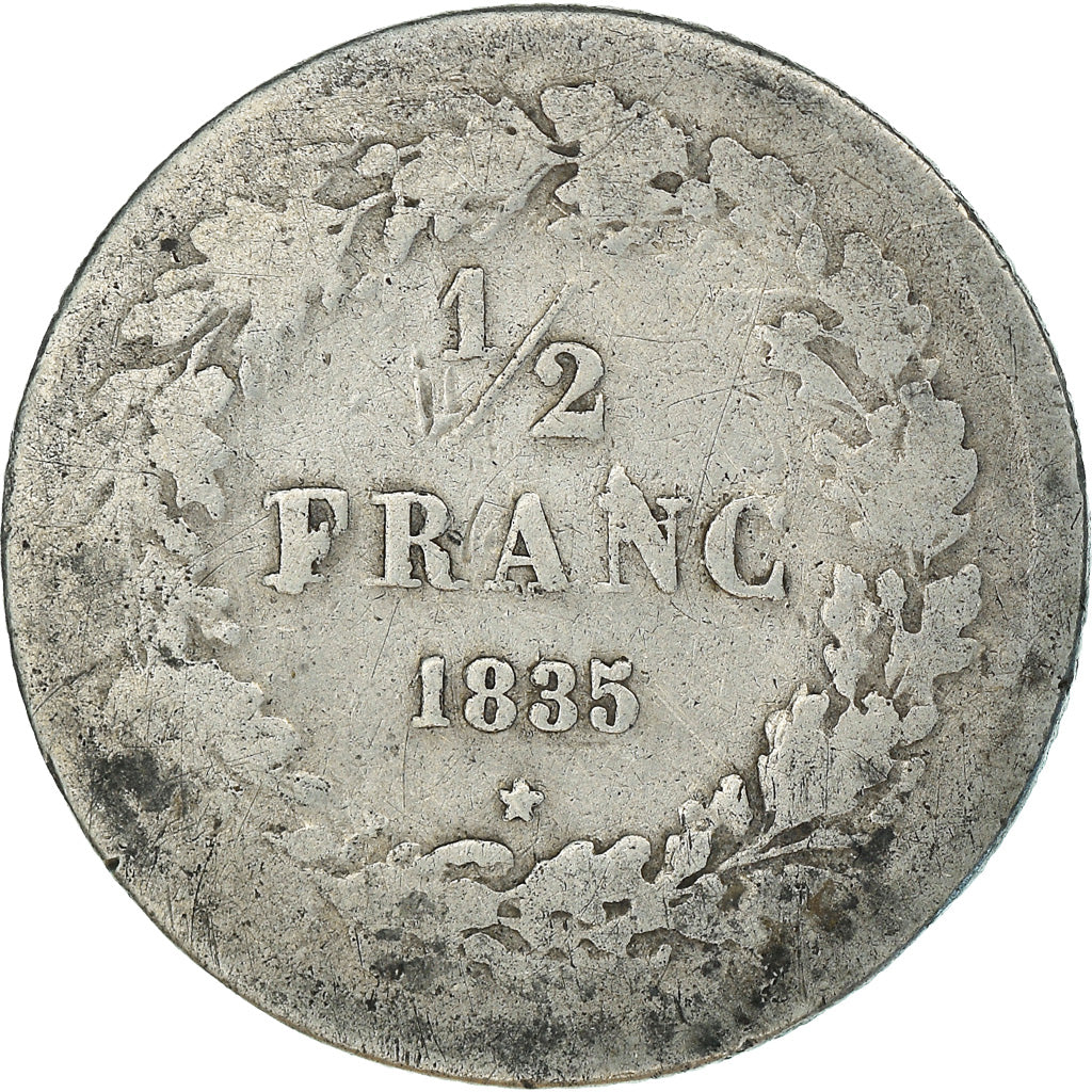 Coin, Belgium, Leopold I, 1/2 Franc, 1835, F(12-15), Silver, KM:6
