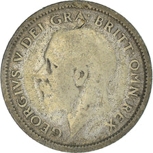 Moneda, Gran Bretaña, George V, 6 Pence, 1926, BC+, Plata, KM:815a.2