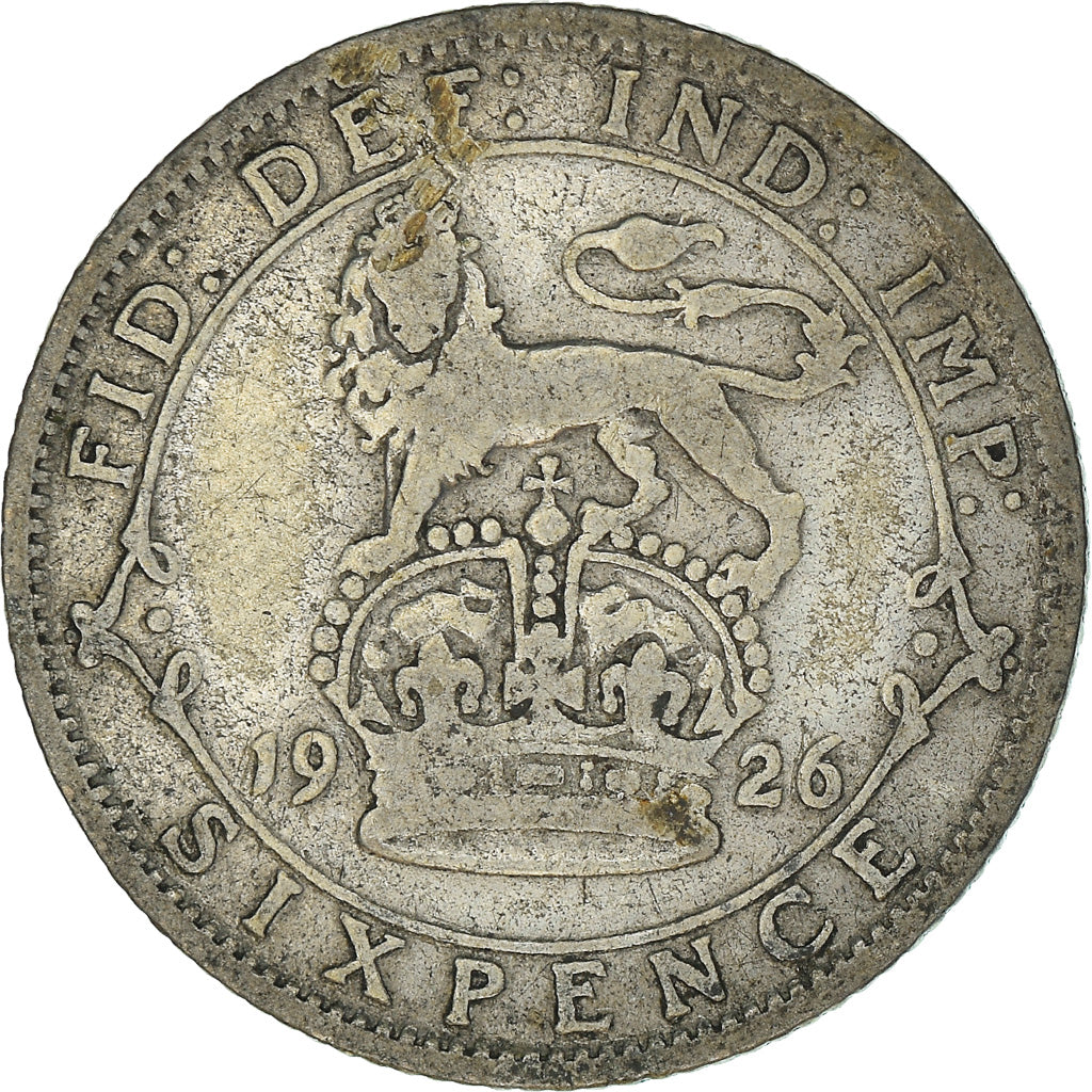 Coin, Great Britain, George V, 6 Pence, 1926, VF(30-35), Silver, KM:815a.2