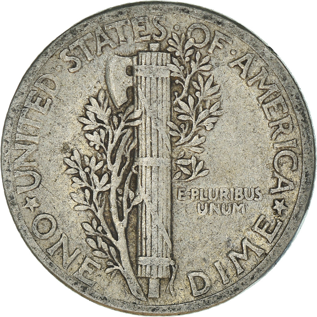 Monnaie, États-Unis, Mercury Dime, Dime, 1937, U.S. Mint, Philadelphie, TB