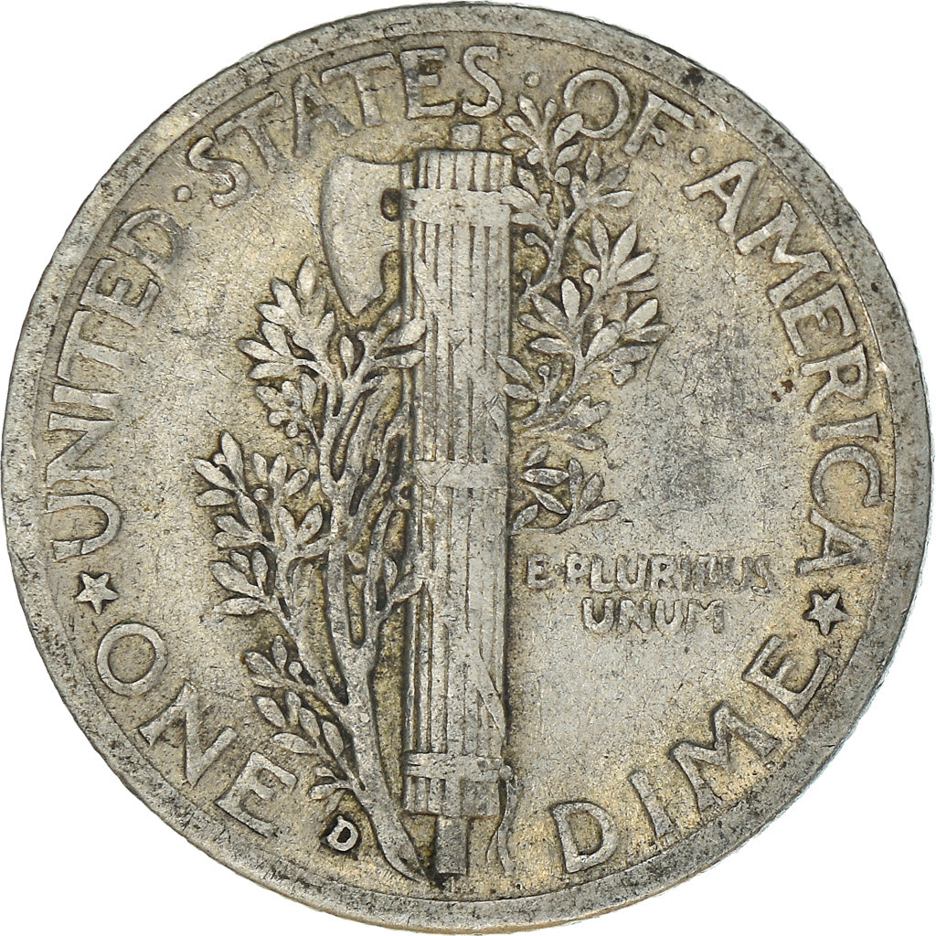Coin, United States, Mercury Dime, Dime, 1938, U.S. Mint, Denver, VF(30-35)