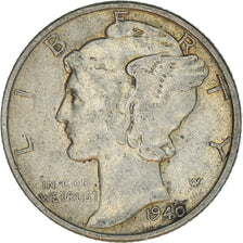 Moneta, Stati Uniti, Mercury Dime, Dime, 1940, U.S. Mint, Philadelphia, BB+