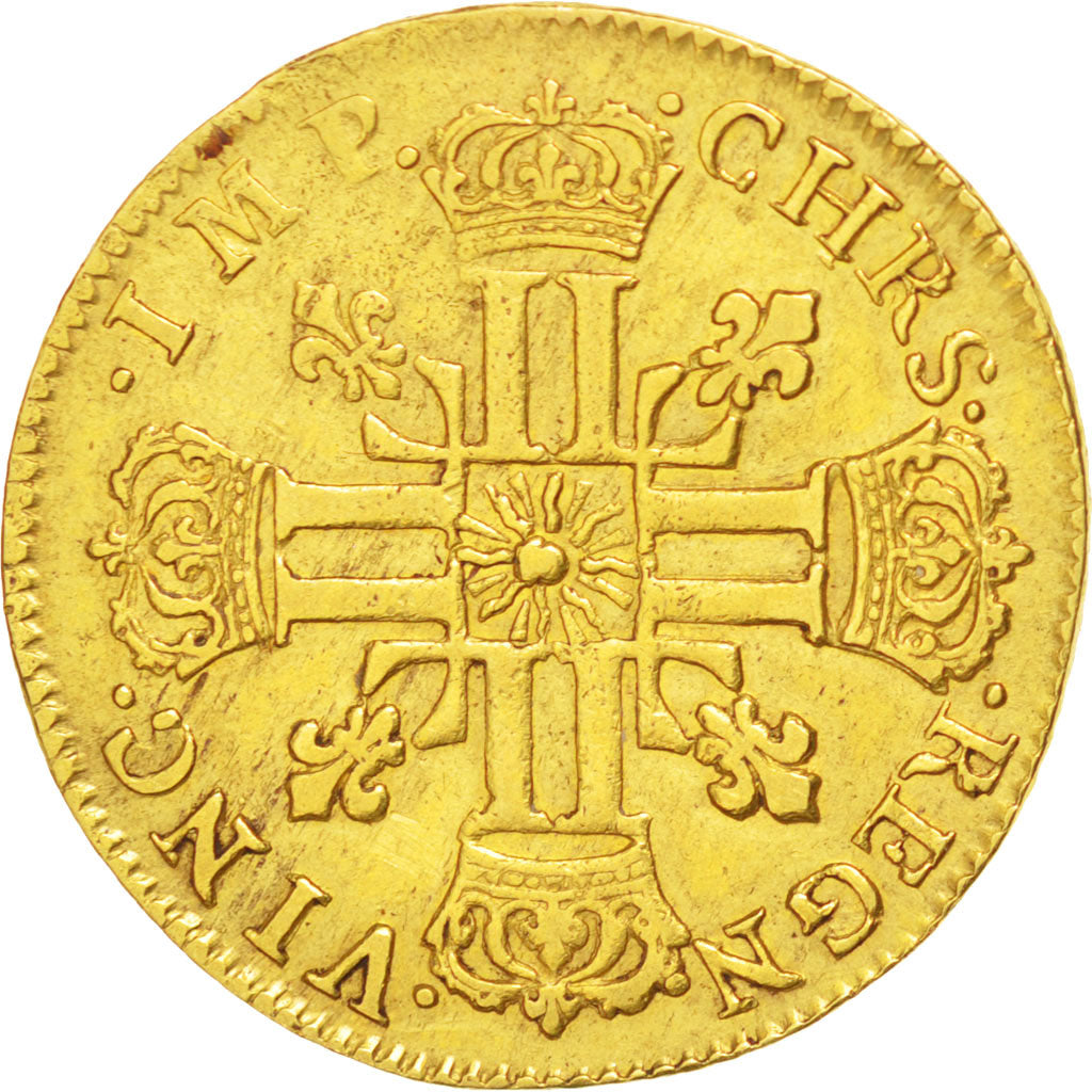 FRANCE, Double louis d'or au soleil, 2 Louis D'or, 1712, Bayonne, KM #405.8,...