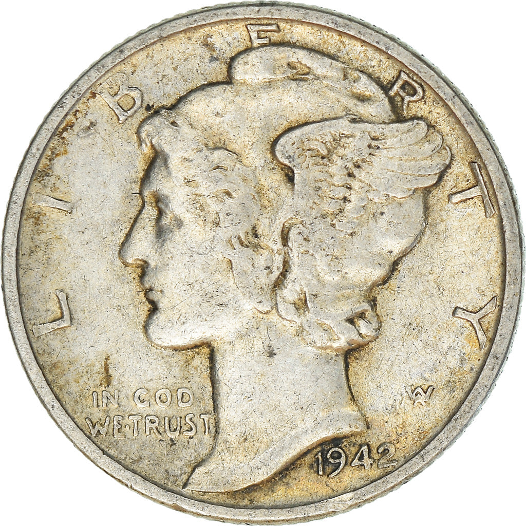 Münze, Vereinigte Staaten, Mercury Dime, Dime, 1942, U.S. Mint, San Francisco