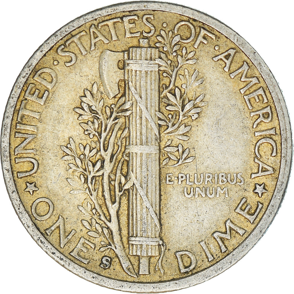 Moneta, Stati Uniti, Mercury Dime, Dime, 1942, U.S. Mint, Philadelphia, MB+