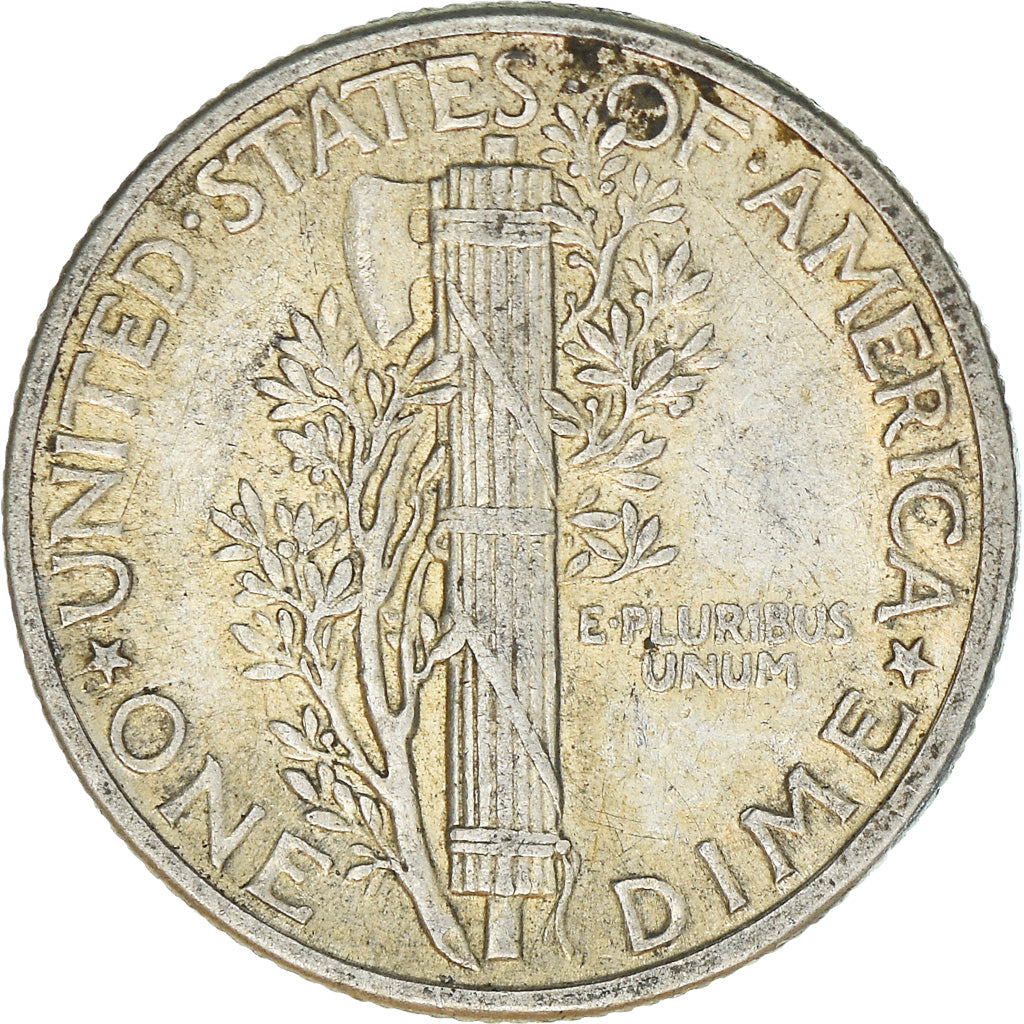 Coin, United States, Mercury Dime, Dime, 1943, U.S. Mint, Philadelphia