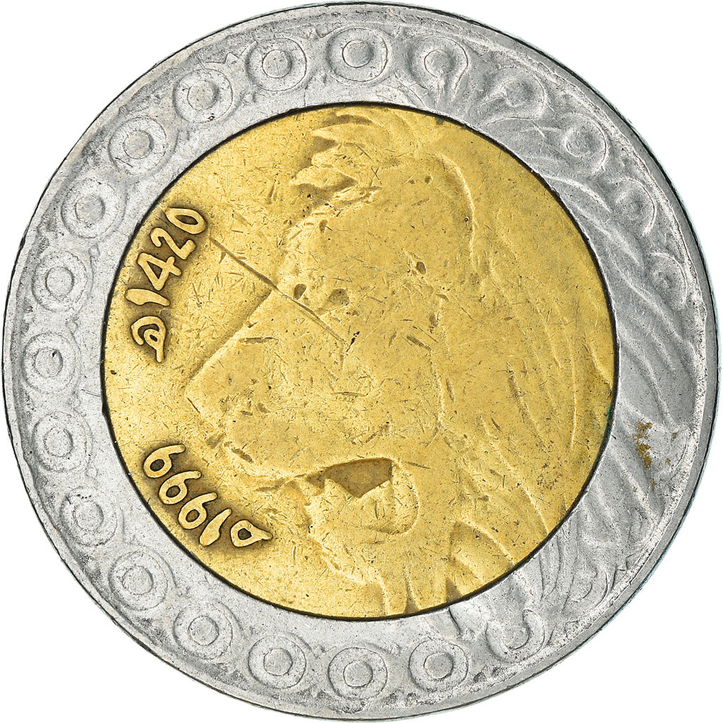 Moneta, Algeria, 20 Dinars, 1999, Algiers, MB+, Bi-metallico, KM:125