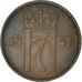 Coin, Norway, Haakon VII, 2 Öre, 1957, VF(30-35), Bronze, KM:399