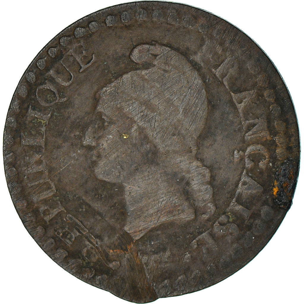 Moneda, Francia, Dupré, Centime, AN 6, Paris, BC+, Bronce, KM:646, Gadoury:76