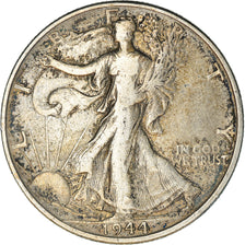 Coin, United States, Walking Liberty Half Dollar, Half Dollar, 1944, U.S. Mint