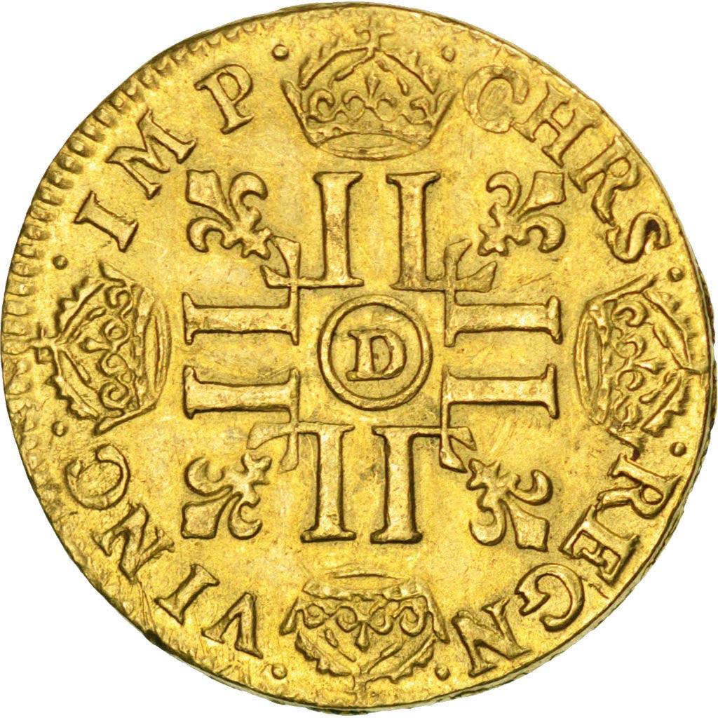 Louis XIV, Louis d'or à la perruque, 1687 D, Lyon, Gadoury 249