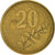 Moneda, Grecia, 20 Drachmes, 1994, BC+, Aluminio - bronce, KM:154