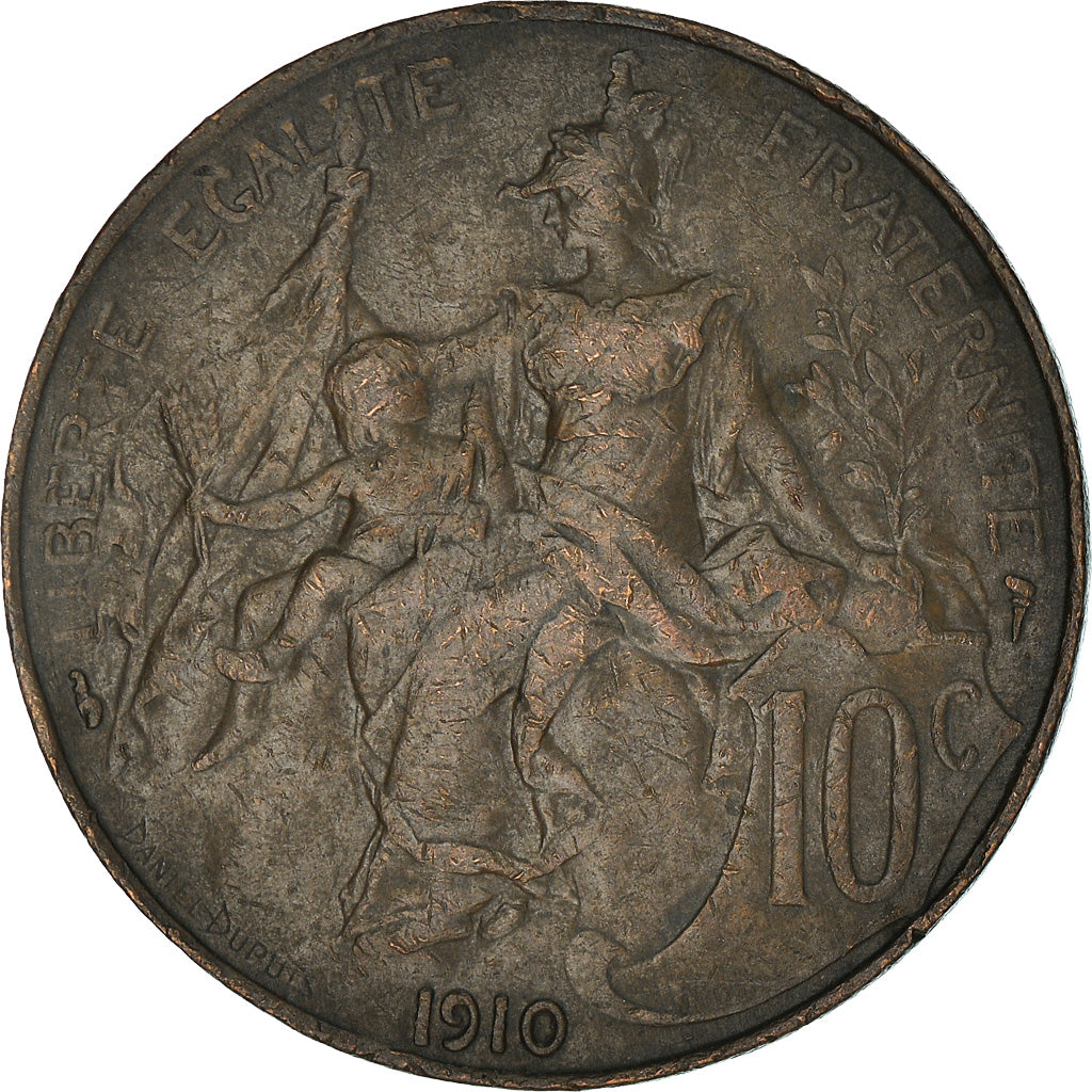 Monnaie, France, Dupuis, 10 Centimes, 1910, Paris, TB+, Bronze, Gadoury:277