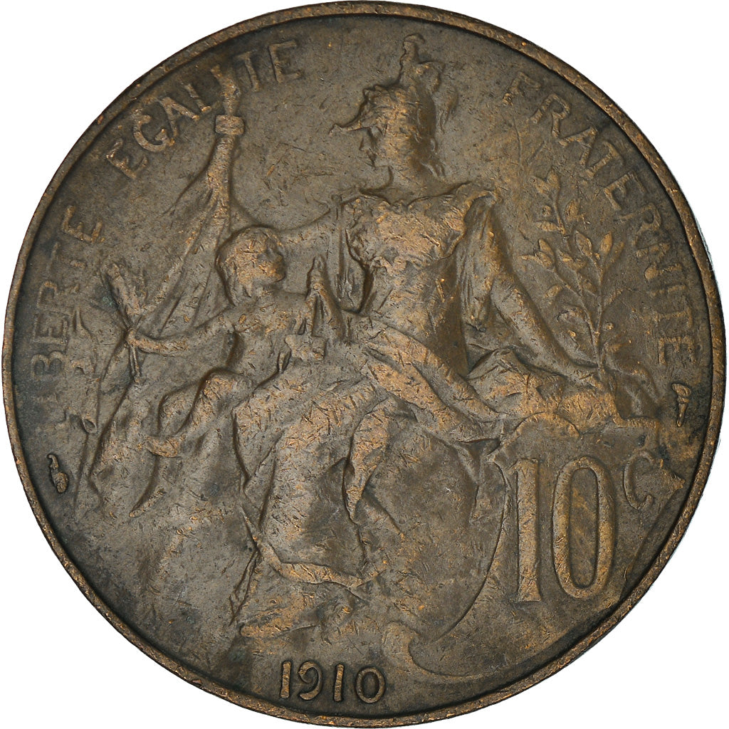 Monnaie, France, Dupuis, 10 Centimes, 1910, Paris, TB+, Bronze, Gadoury:277