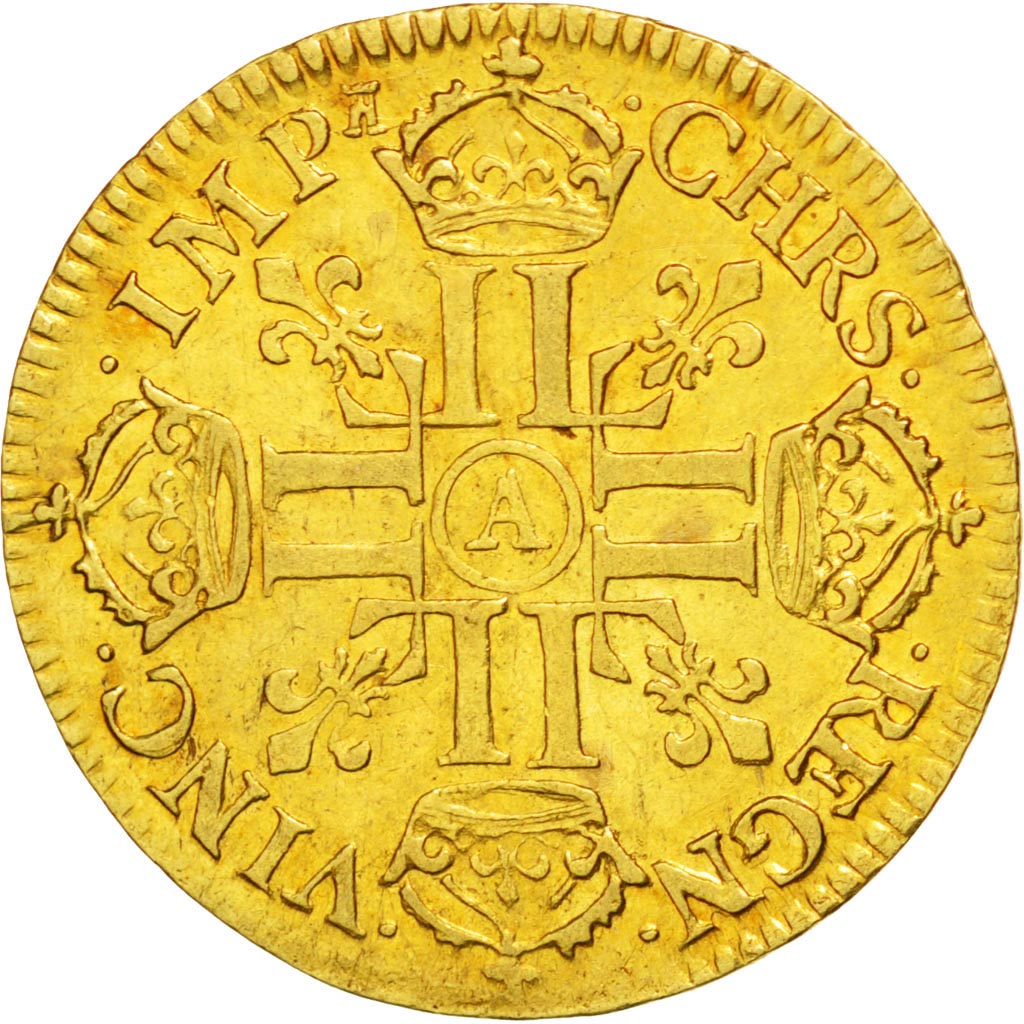 FRANCE, Louis d'or au buste juvénile, tête laurée, Louis D'or, 1663, Paris, KM #