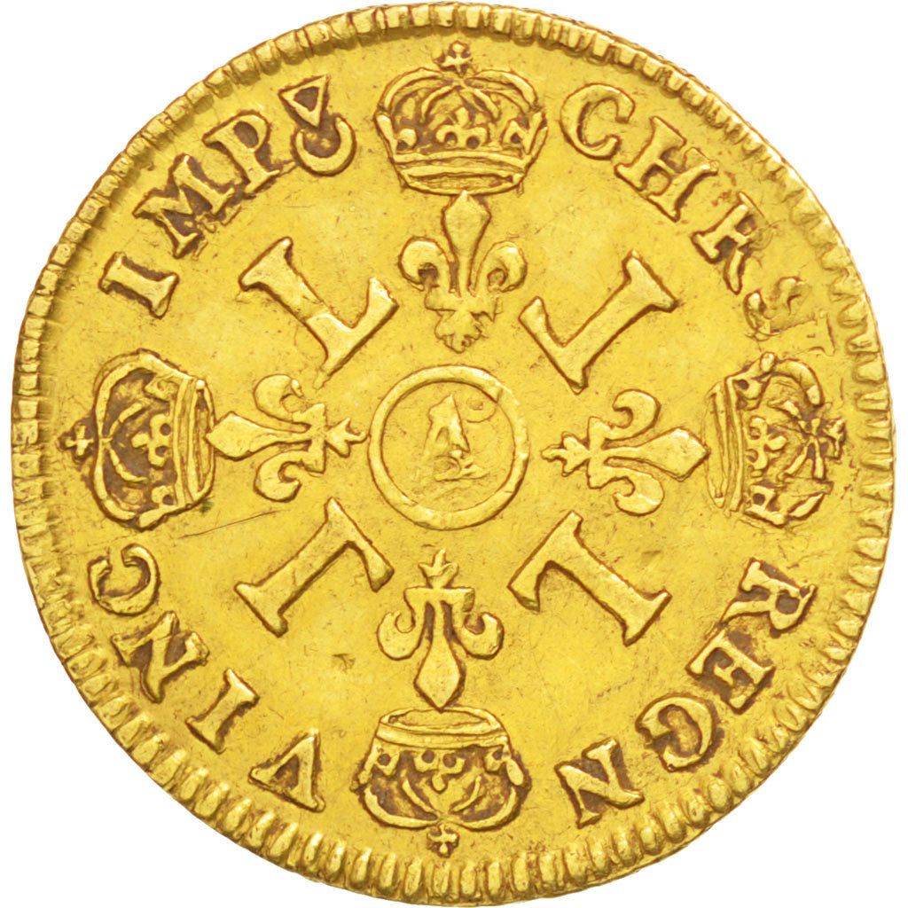 Coin, France, Louis XIV, 1/2 Louis d'or aux 4 L, 1/2 Louis d'or, 1694, Paris