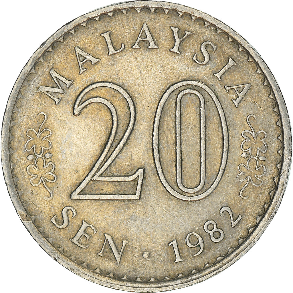 Moneta, Malesia, 20 Sen, 1982, Franklin Mint, BB+, Rame-nichel, KM:4