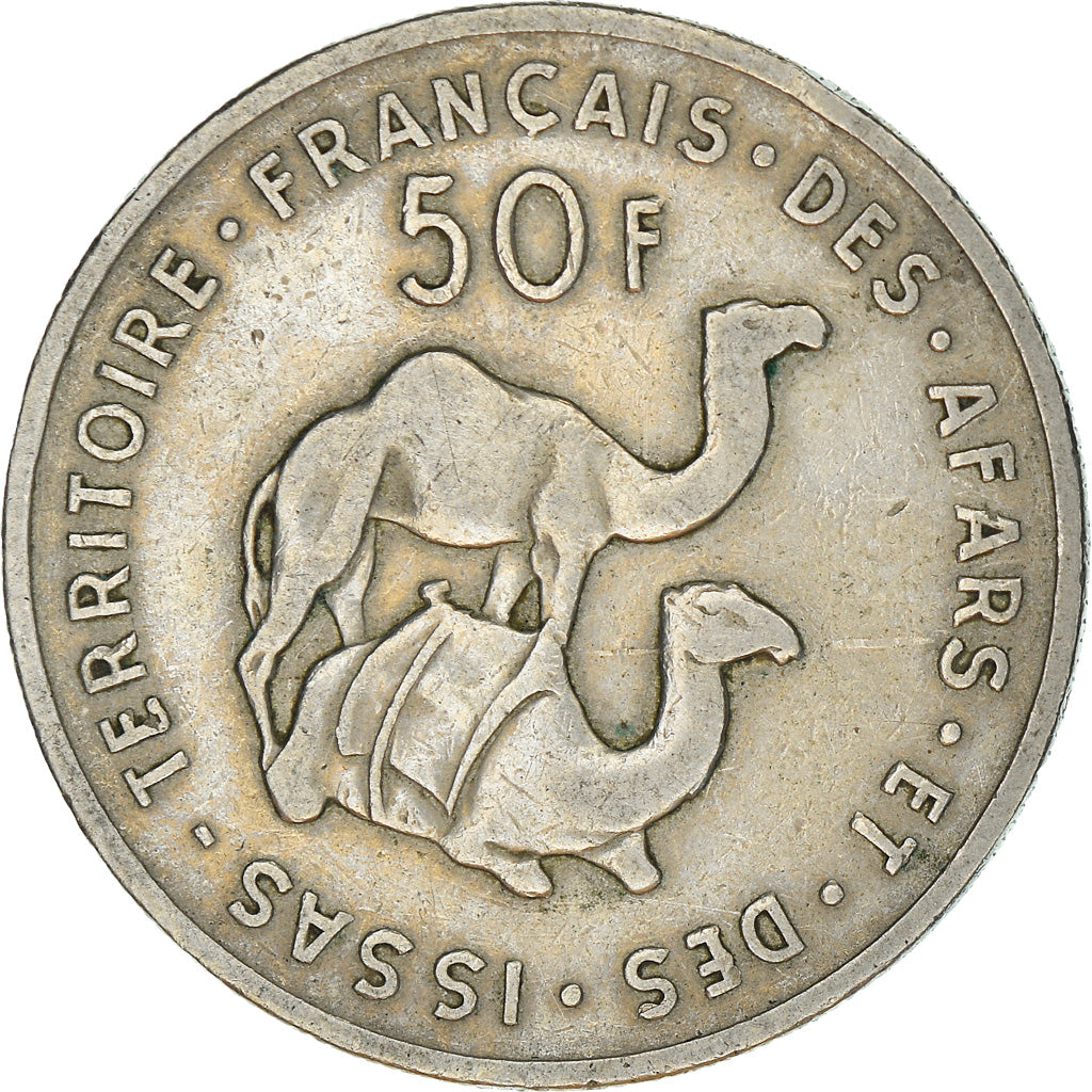 Coin, FRENCH AFARS & ISSAS, 50 Francs, 1970, Paris, EF(40-45), Copper-nickel