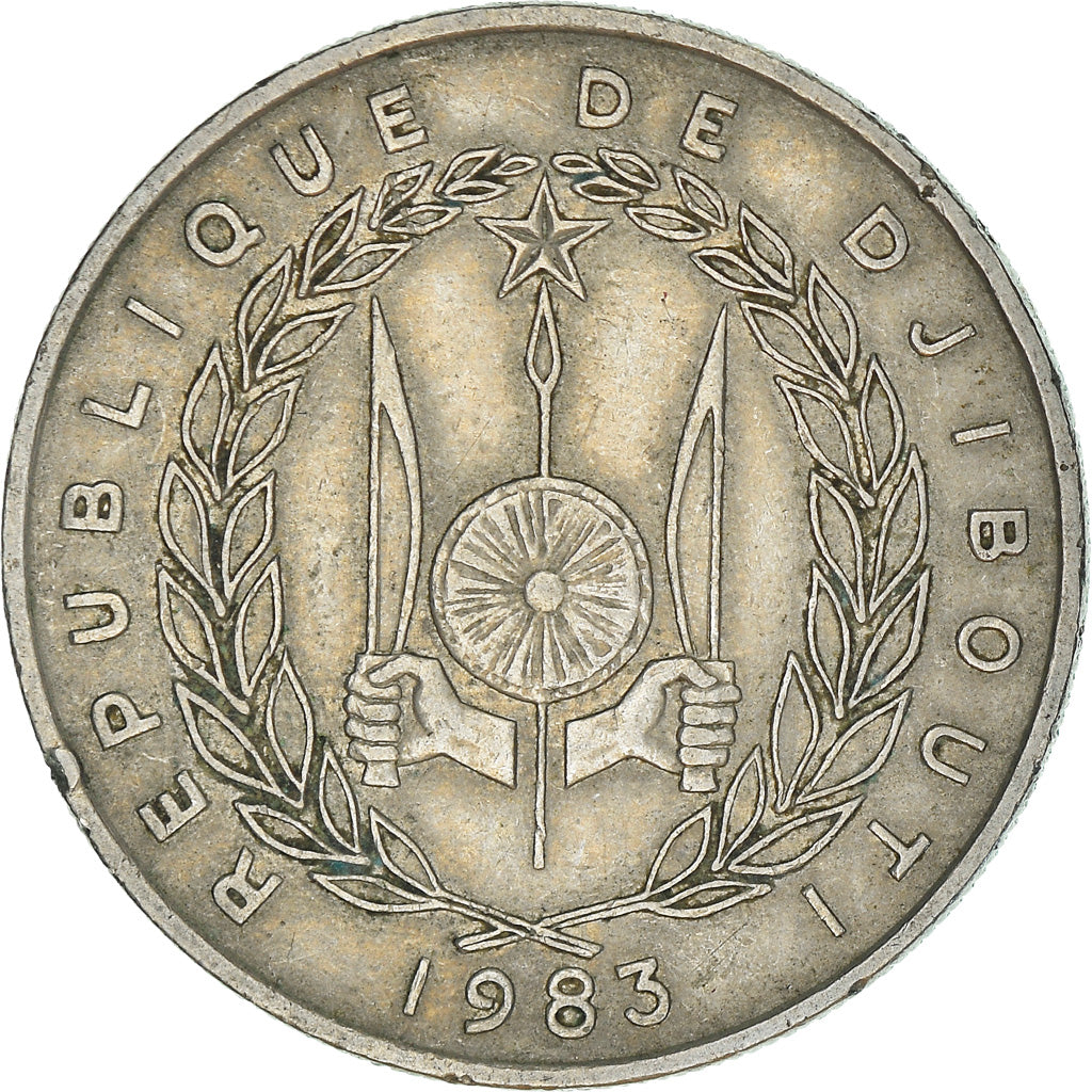 Moeda, Djibuti, 50 Francs, 1983, Paris, EF(40-45), Cobre-níquel, KM:25