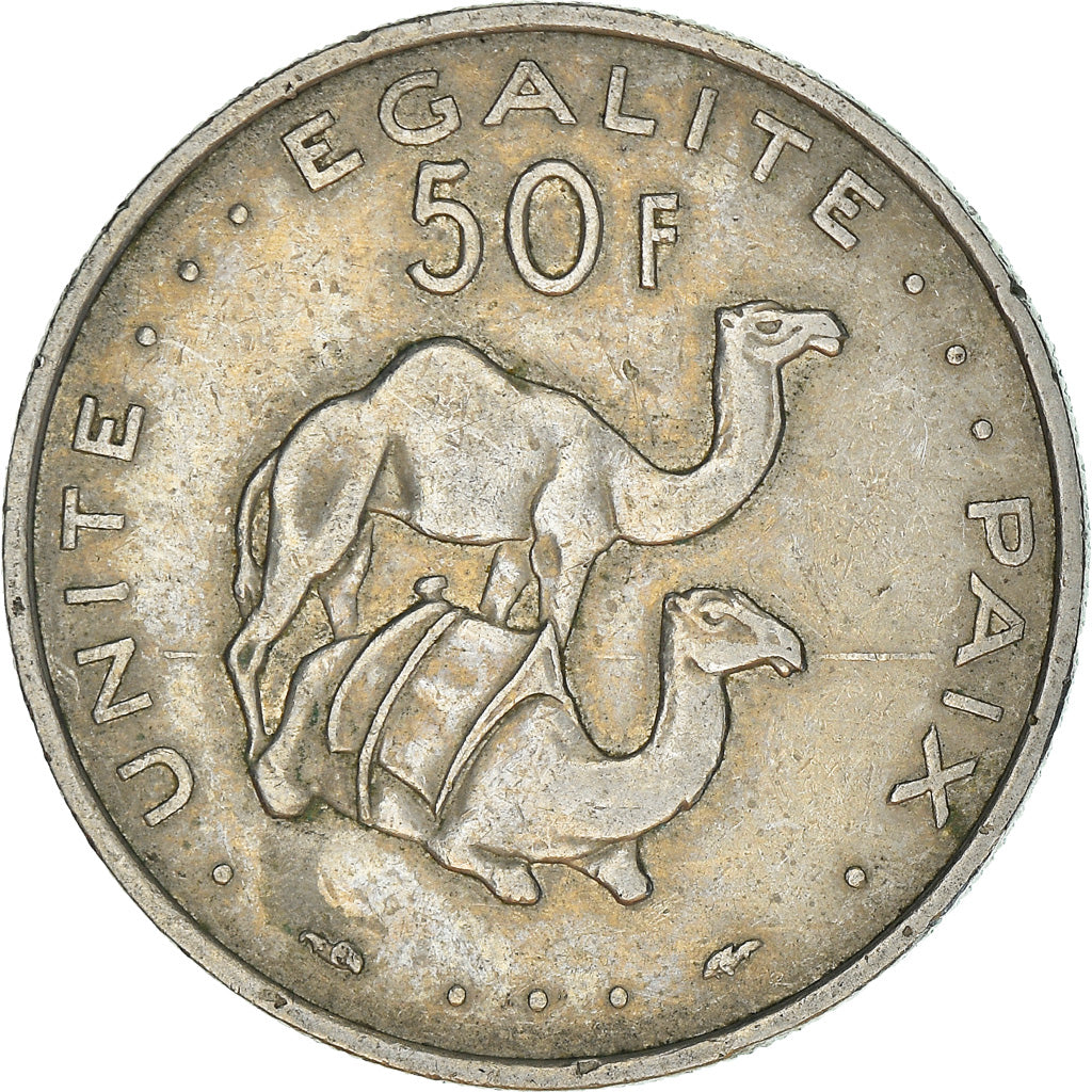Moeda, Djibuti, 50 Francs, 1983, Paris, EF(40-45), Cobre-níquel, KM:25